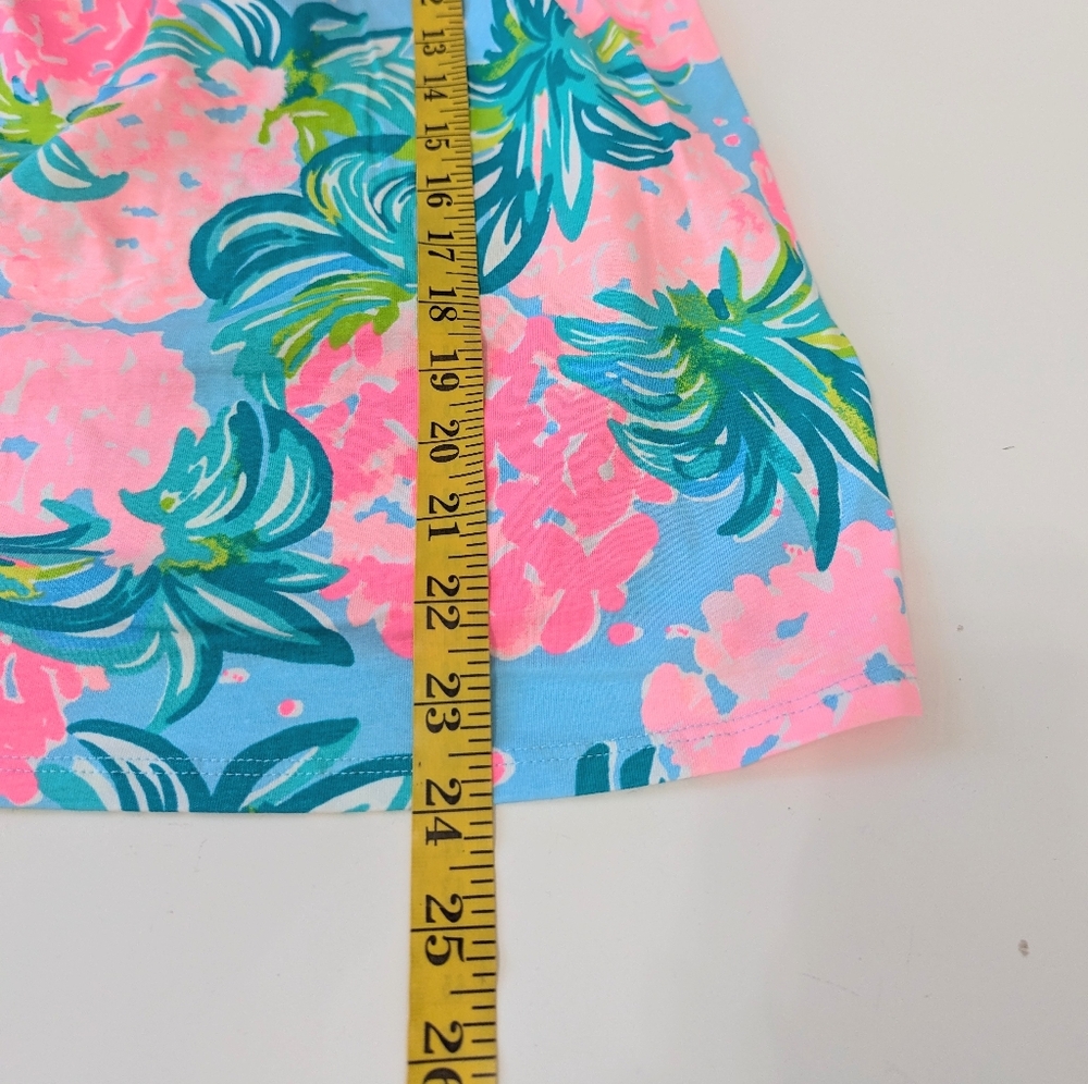 Lilly Pulitzer Pink & Teal Floral Ruffle Tank Top - Picture 7 of 10